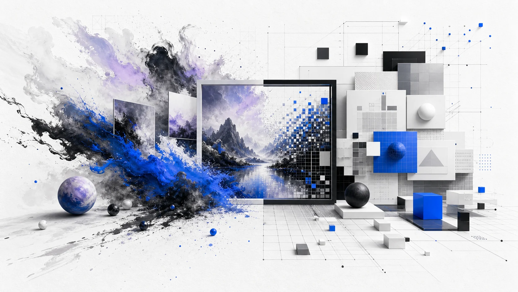Abstract comparison of expressive and structured AI image-generation workflows