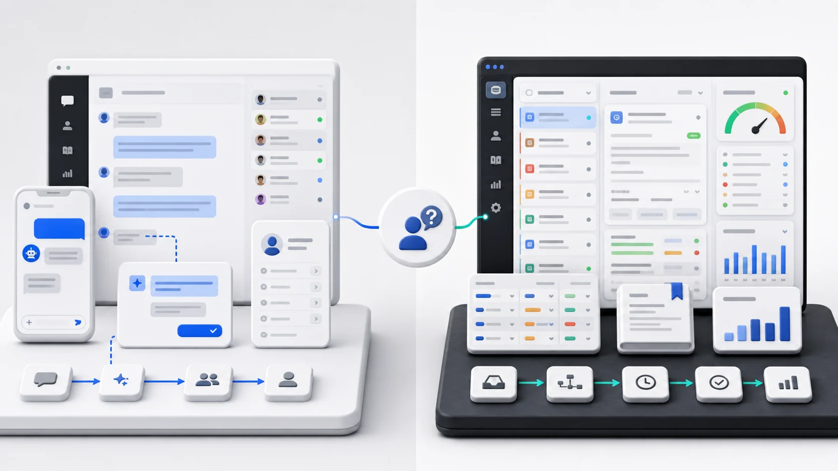 Conversation-first AI support compared with structured ticket and service operations software